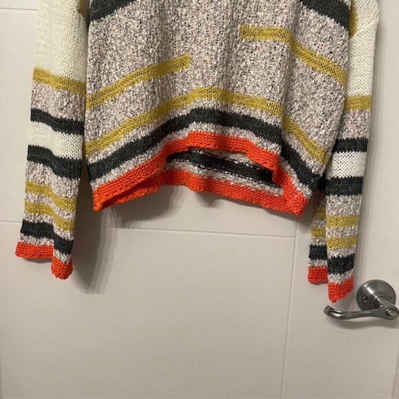 Mystree Multicolor Striped Drop-Shoulder Crewneck Sweater Size Small - Picture 4 of 14